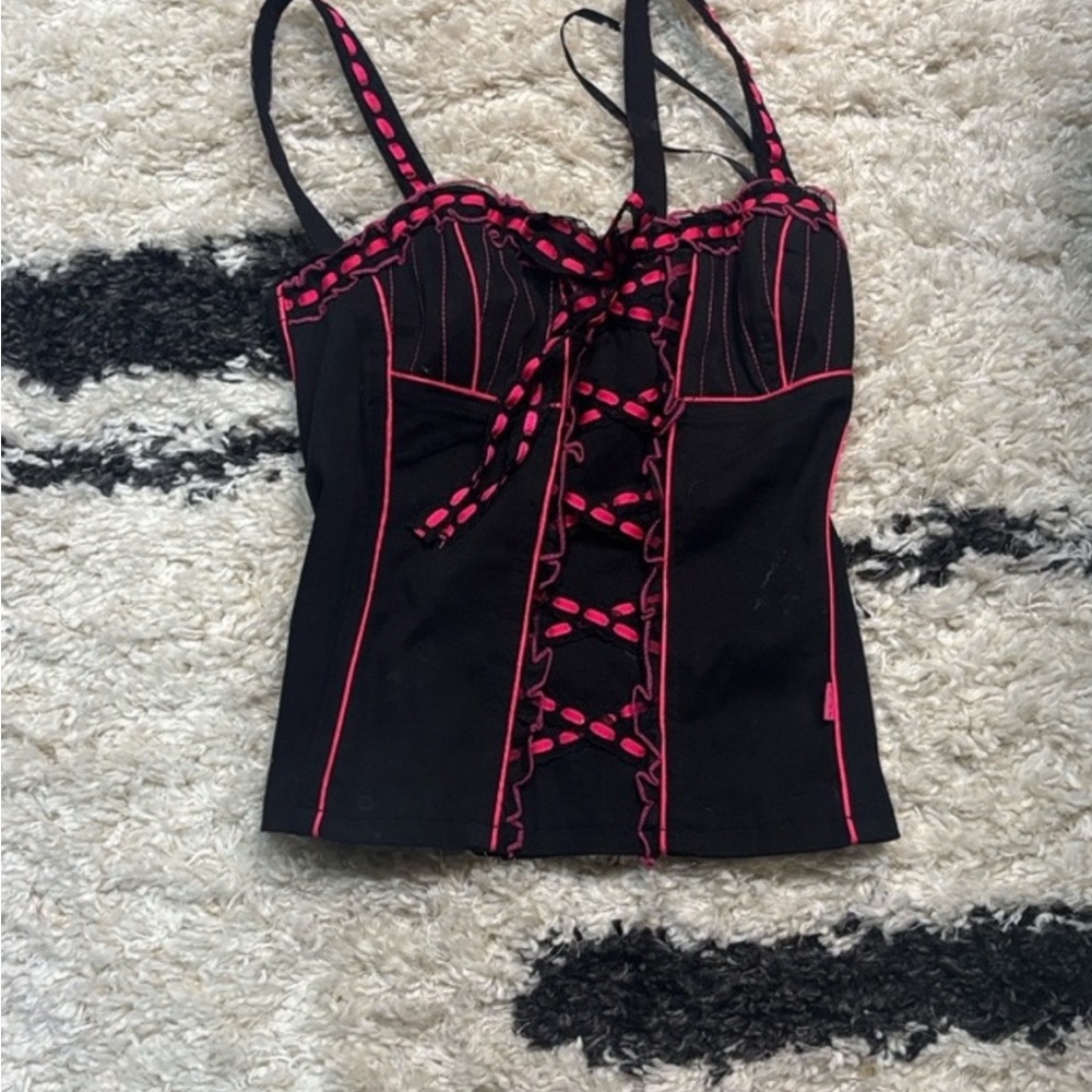 Tripp NYC Black and Pink Camisole vintage